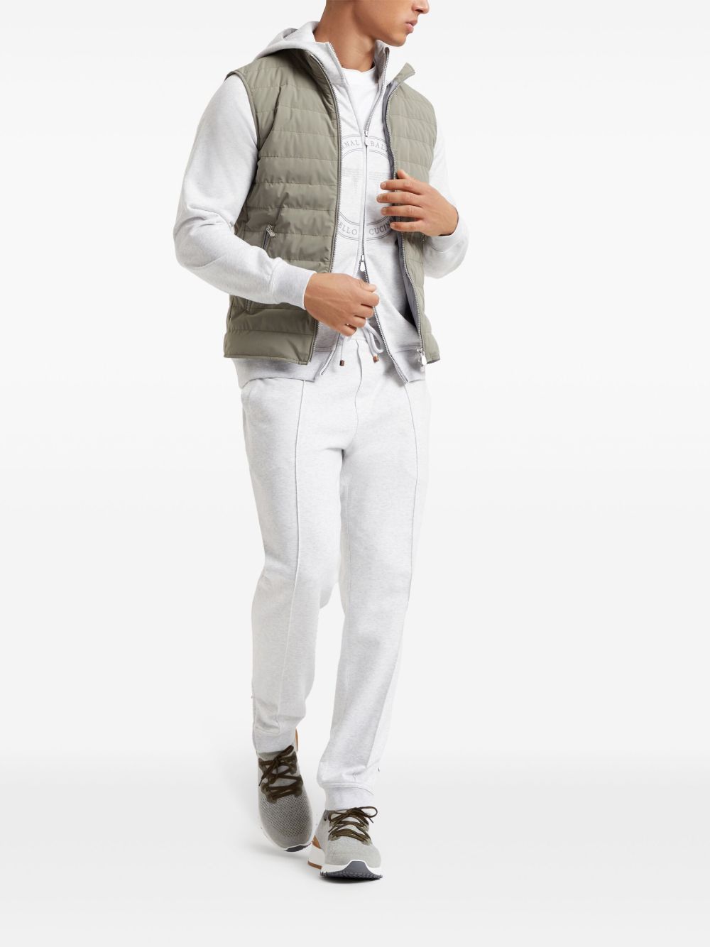 T-shirt a maniche corte in bianco Brunello cucinelli - uomo 