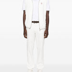 T-shirt con logo a girocollo in bianco Brunello cucinelli - uomo 