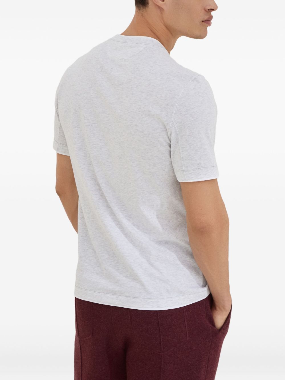 T-shirt con stampa del logo in bianco Brunello cucinelli - uomo 