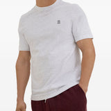 T-shirt con stampa del logo in bianco Brunello cucinelli - uomo 
