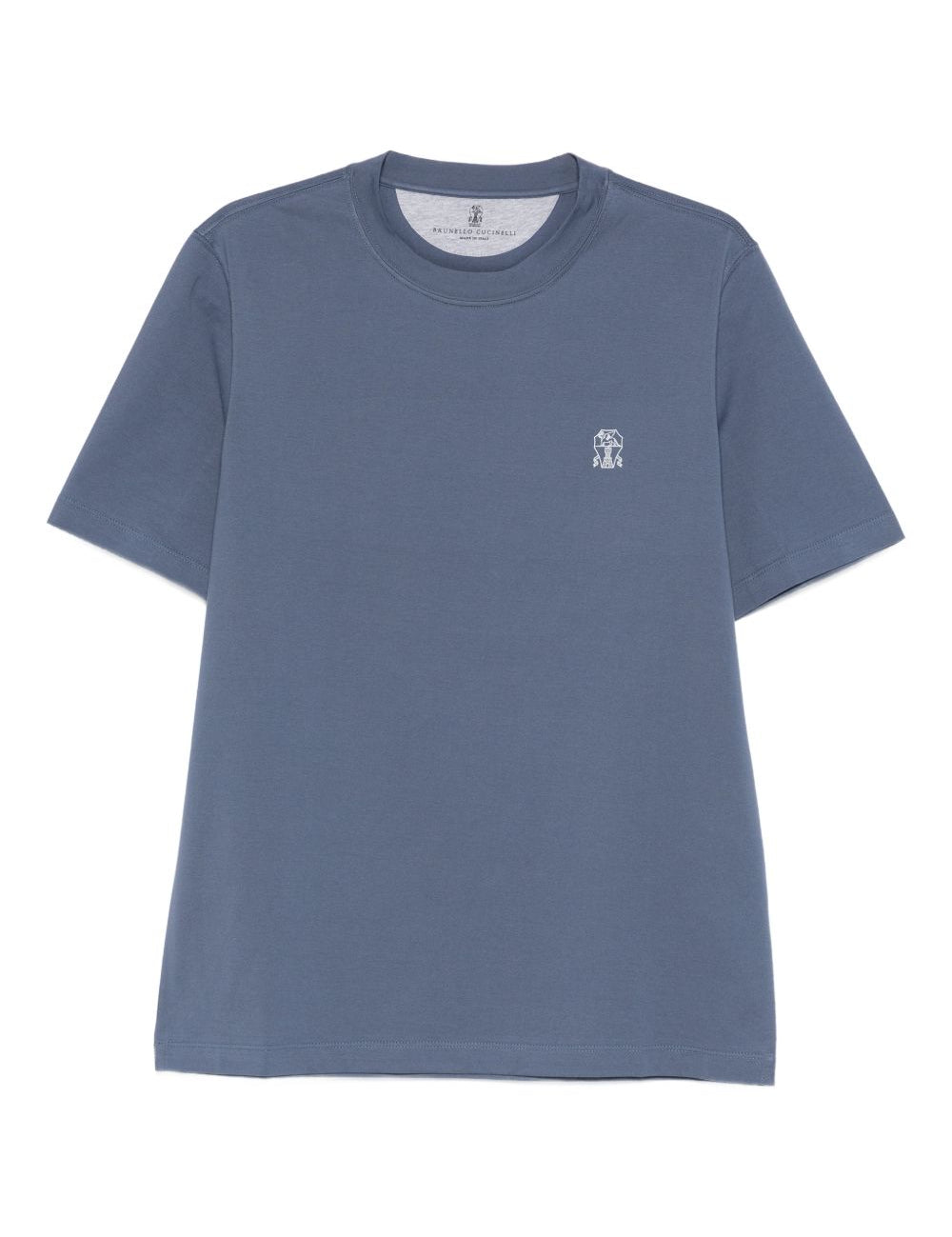 T-shirt a girocollo in blu Brunello cucinelli - uomo 