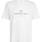 T-shirt girocollo con stampa in bianco Brunello cucinelli - uomo 
