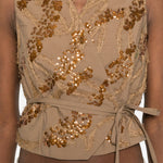 Gilet decorato con paillettes in marrone Brunello cucinelli - donna 