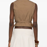 Gilet decorato con paillettes in marrone Brunello cucinelli - donna 