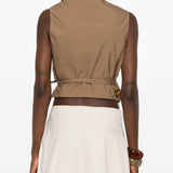 Gilet decorato con paillettes in marrone Brunello cucinelli - donna 