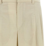 Pantaloni plissé in beige Brunello cucinelli - donna 