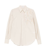 Camicia con ricamo paillettes in rosa brunello cucinelli - donna 