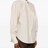 Camicia con ricamo paillettes in rosa brunello cucinelli - donna 