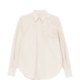 Camicia con ricamo paillettes in rosa brunello cucinelli - donna 