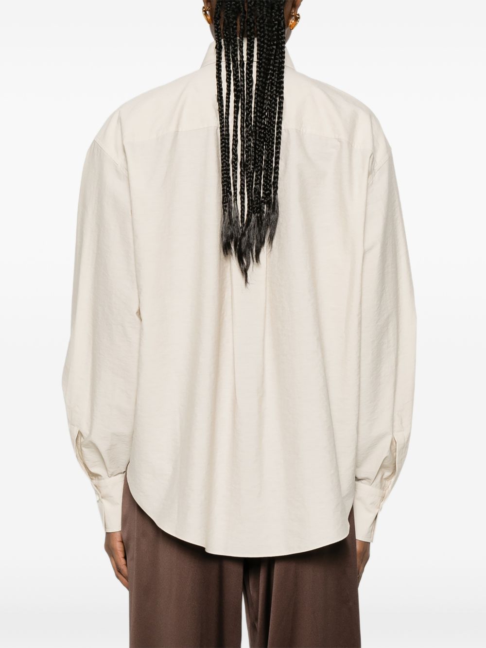 Camicia con ricamo paillettes in rosa brunello cucinelli - donna 