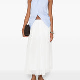 Gonna maxi svasata  in bianco Brunello cucinelli - donna 