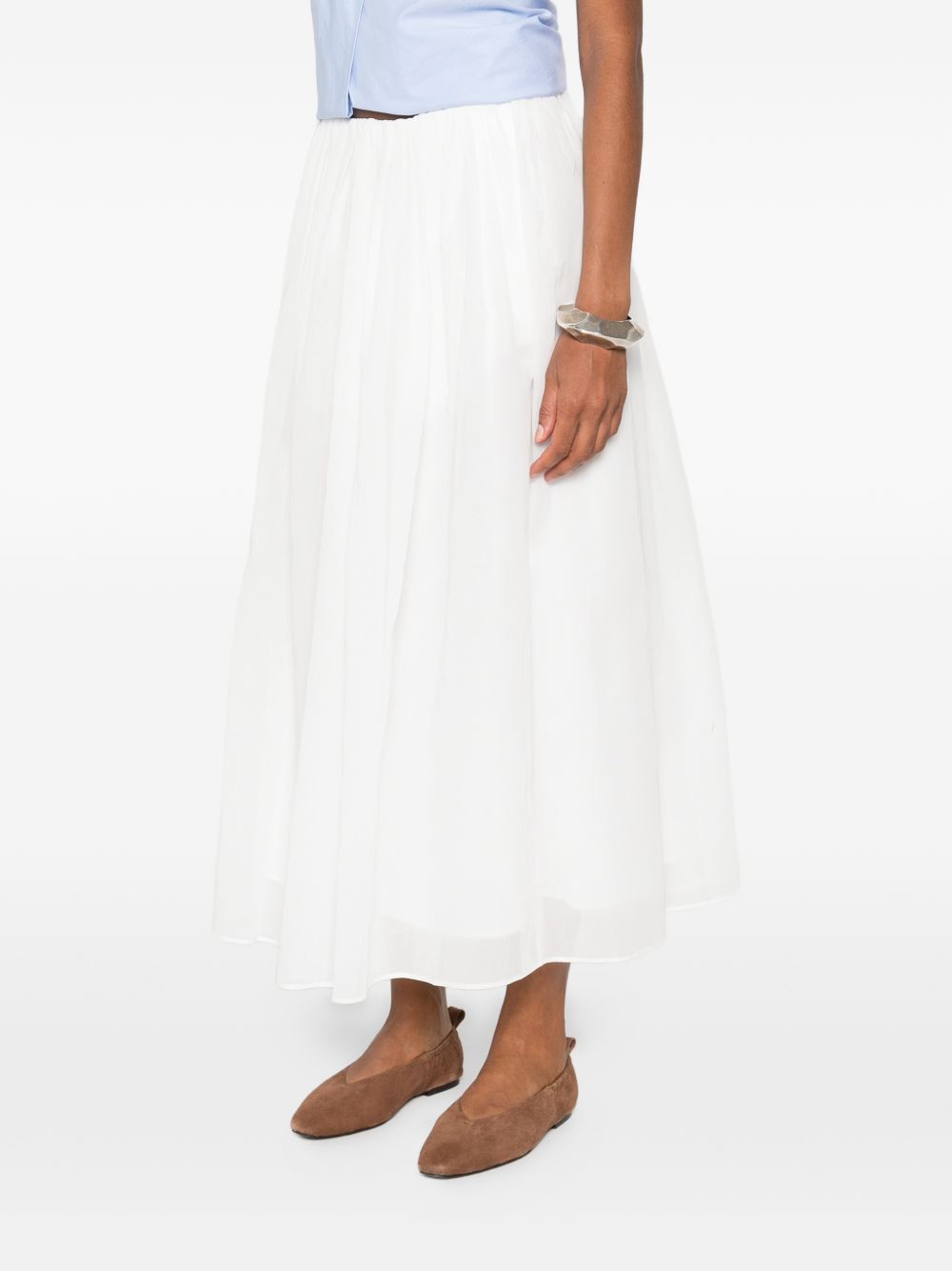 Gonna maxi svasata  in bianco Brunello cucinelli - donna 