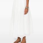 Gonna maxi svasata  in bianco Brunello cucinelli - donna 