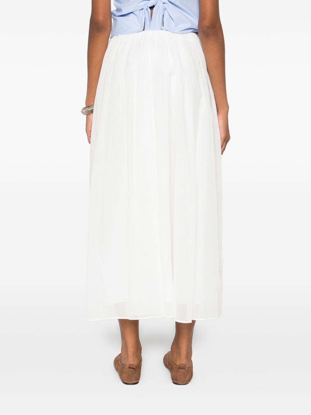 Gonna maxi svasata  in bianco Brunello cucinelli - donna 