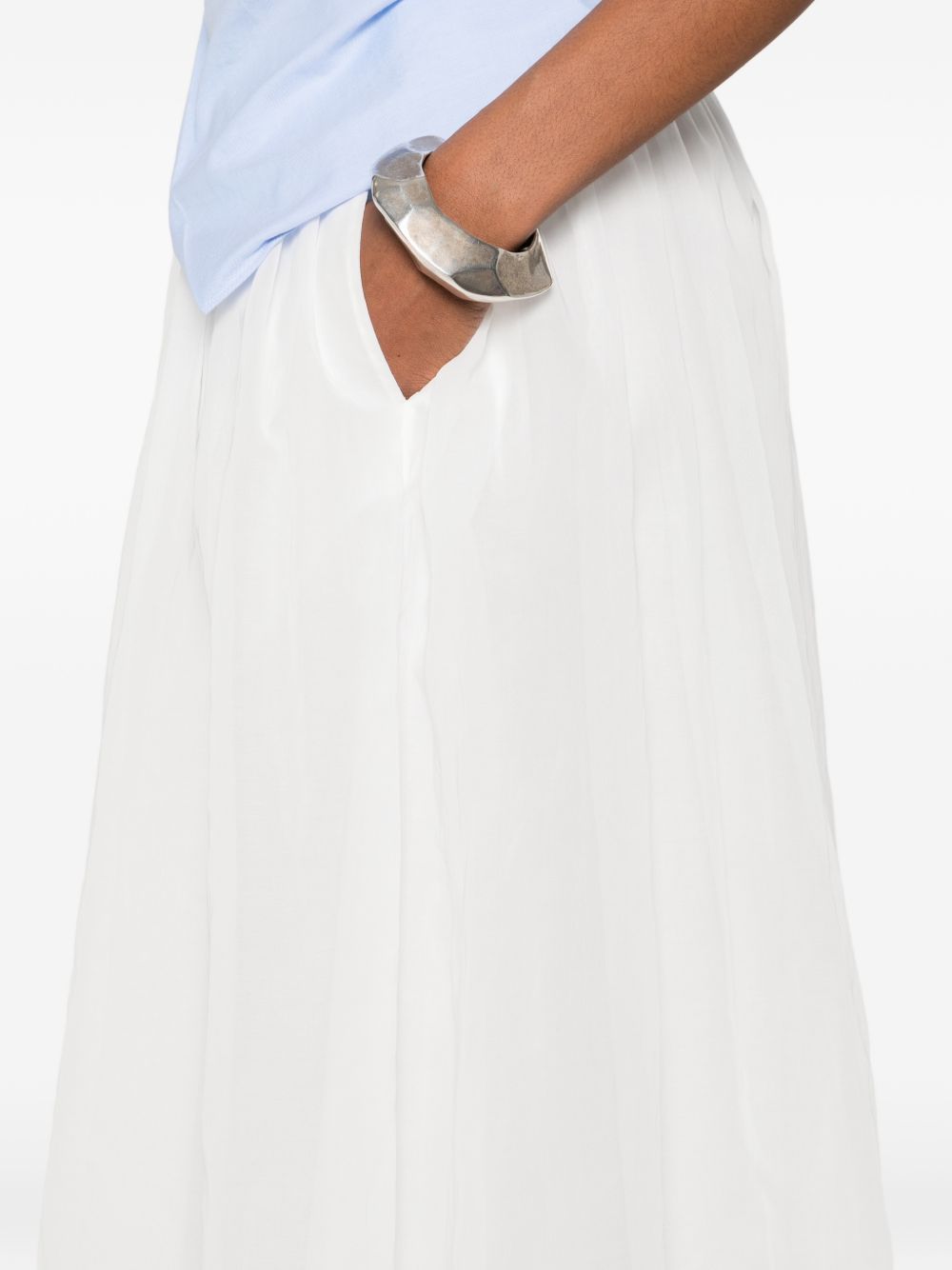 Gonna maxi svasata  in bianco Brunello cucinelli - donna 