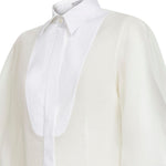 Camicia con maniche bishop in bianco Brunello Cucinelli - donna 