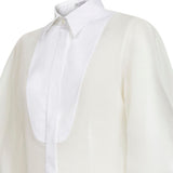 Camicia con maniche bishop in bianco Brunello Cucinelli - donna 