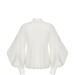 Camicia con maniche bishop in bianco Brunello Cucinelli - donna 