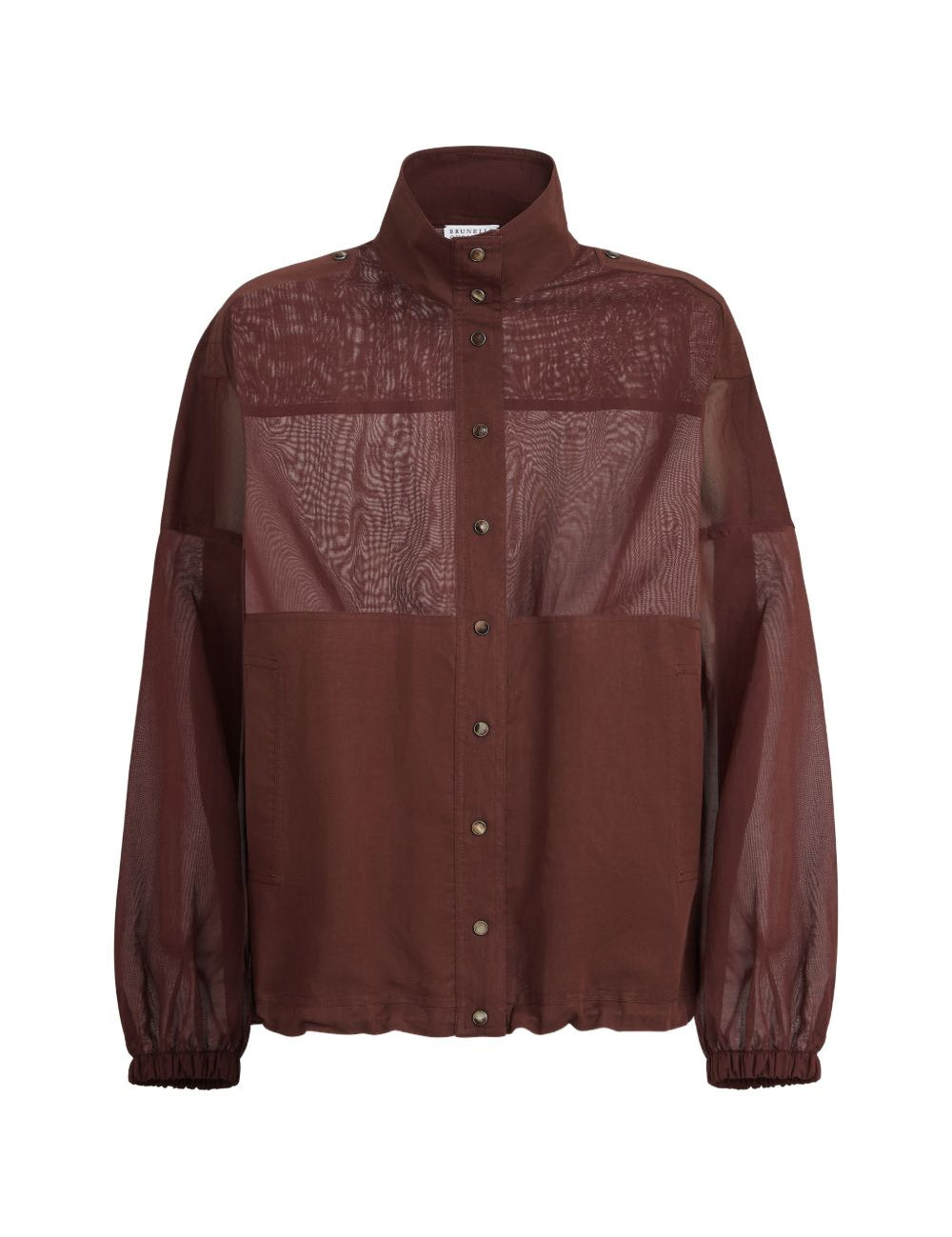 Camicia leggera con bottoni in bordeaux brunello cucinelli - donna 