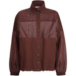 Camicia leggera con bottoni in bordeaux brunello cucinelli - donna 