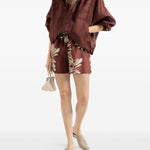 Camicia leggera con bottoni in bordeaux brunello cucinelli - donna 