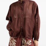 Camicia leggera con bottoni in bordeaux brunello cucinelli - donna 