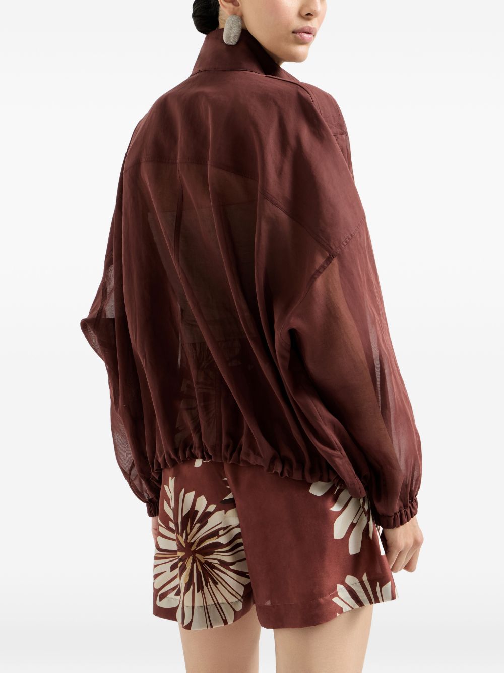 Camicia leggera con bottoni in bordeaux brunello cucinelli - donna 