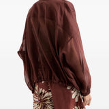 Camicia leggera con bottoni in bordeaux brunello cucinelli - donna 
