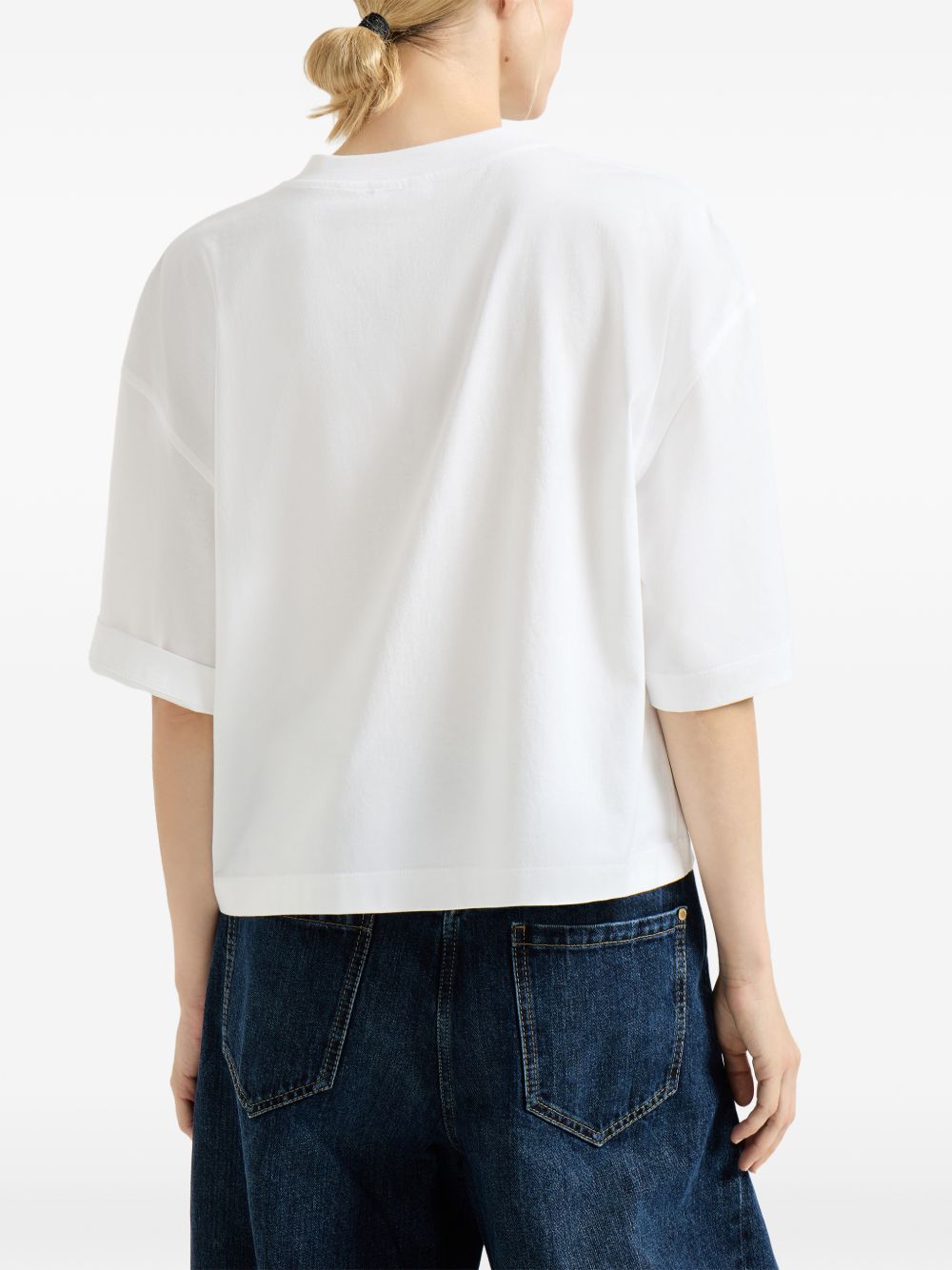 T-shirt girocollo in bianco Brunello cucinelli - donna 