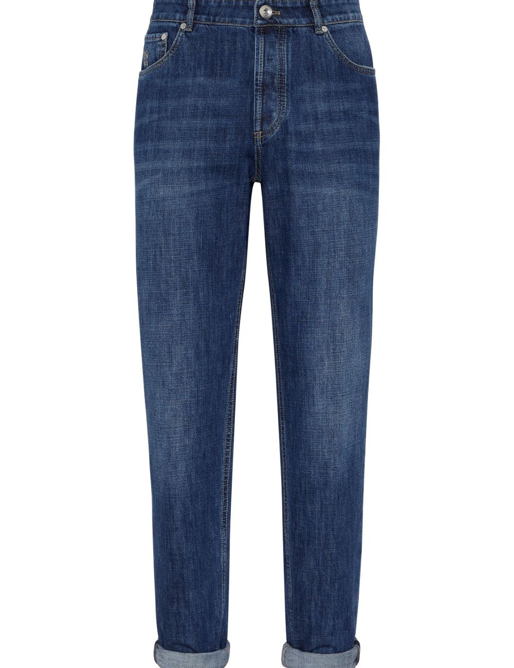 Jeans affusolati a vita media in blu Brunello Cucinelli - uomo 