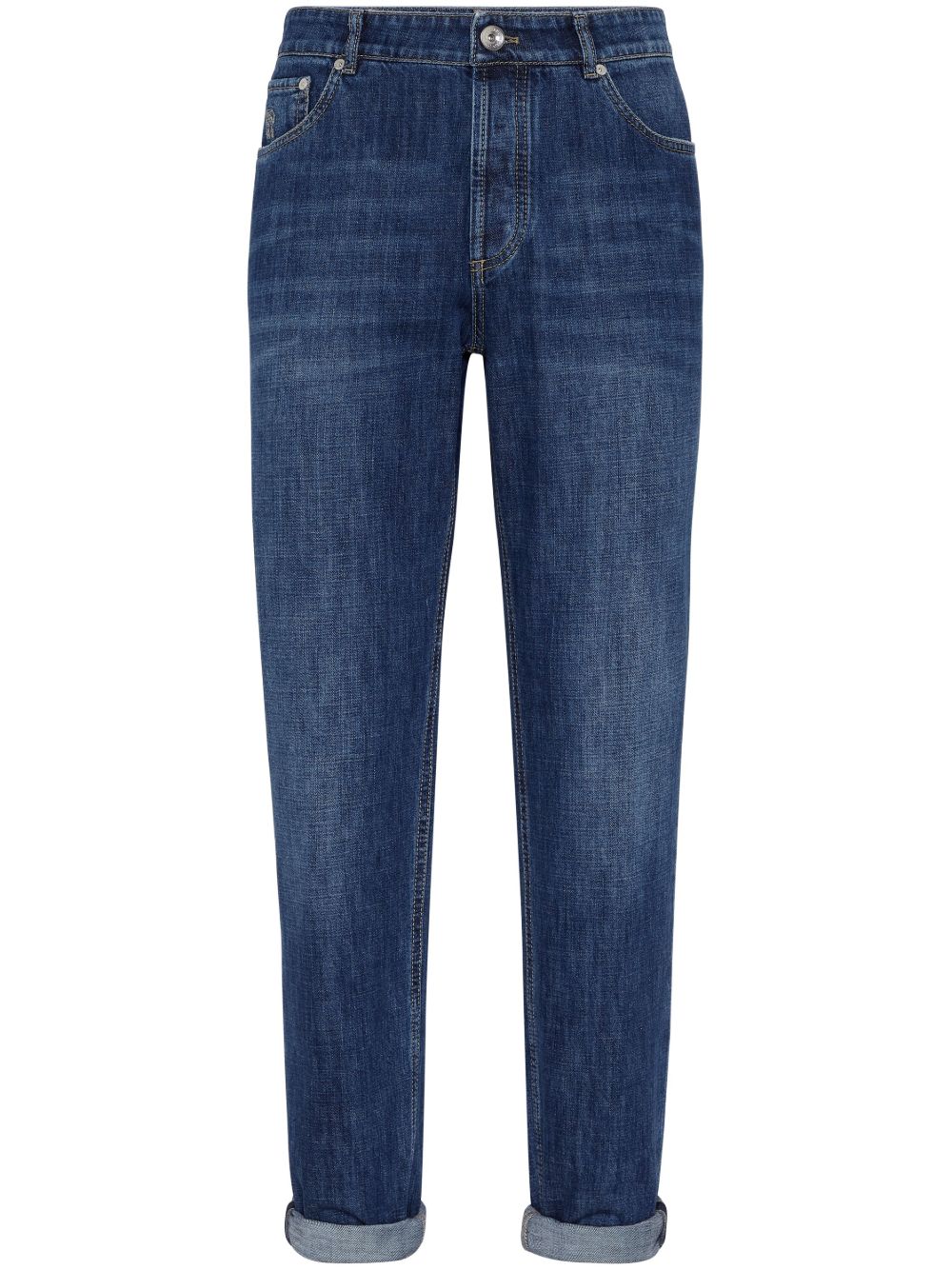 Jeans affusolati a vita media in blu Brunello Cucinelli - uomo 