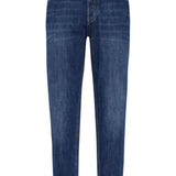 Jeans affusolati a vita media in blu Brunello Cucinelli - uomo 