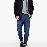 Jeans affusolati a vita media in blu Brunello Cucinelli - uomo 