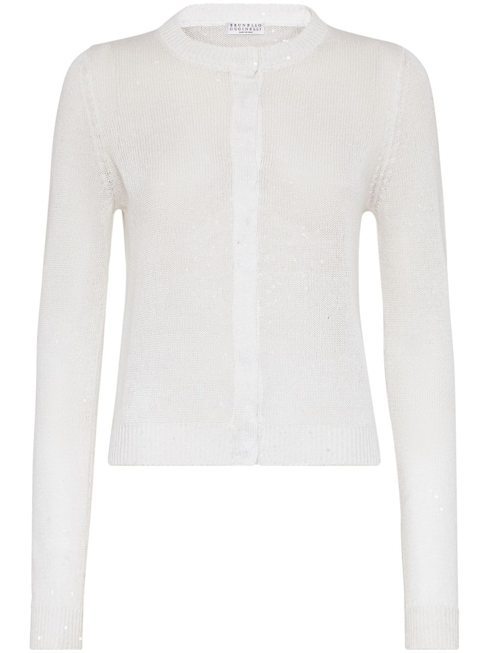 Cardigan con chiusura nascosta in bianco Brunello cucinelli - donna 