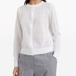 Cardigan con chiusura nascosta in bianco Brunello cucinelli - donna 