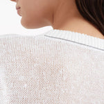 Cardigan con chiusura nascosta in bianco Brunello cucinelli - donna 