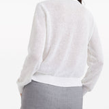 Cardigan con chiusura nascosta in bianco Brunello cucinelli - donna 