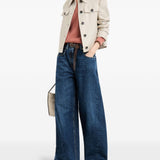 Maglione con scollo a V in arancione Brunello cucinelli - donna 