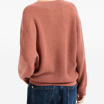 Maglione con scollo a V in arancione Brunello cucinelli - donna 