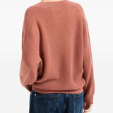 Maglione con scollo a V in arancione Brunello cucinelli - donna 