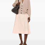 Cardigan a coste con bottoni in beige Brunello cucinelli - donna 