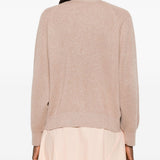 Cardigan a coste con bottoni in beige Brunello cucinelli - donna 