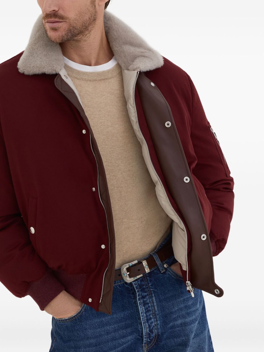Maglione a girocollo in beige Brunello cucinelli - uomo 