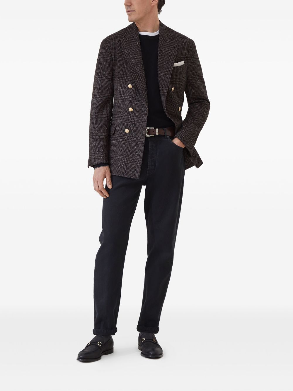 Maglione a girocollo in nero Brunello cucinelli - uomo 