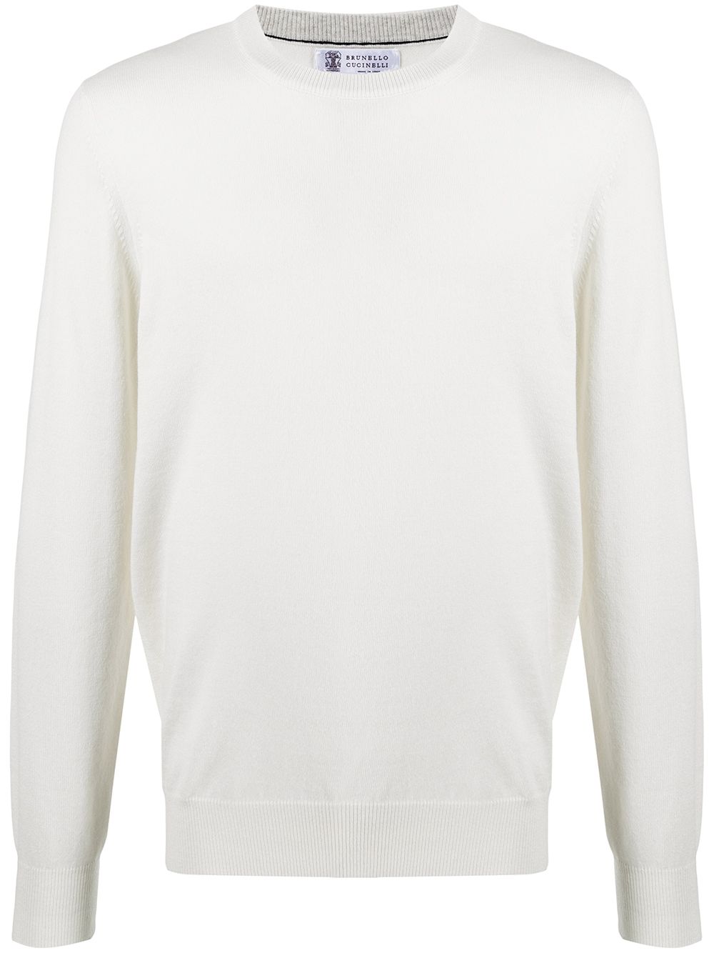 Maglione a girocollo in bianco Brunello cucinelli - uomo 