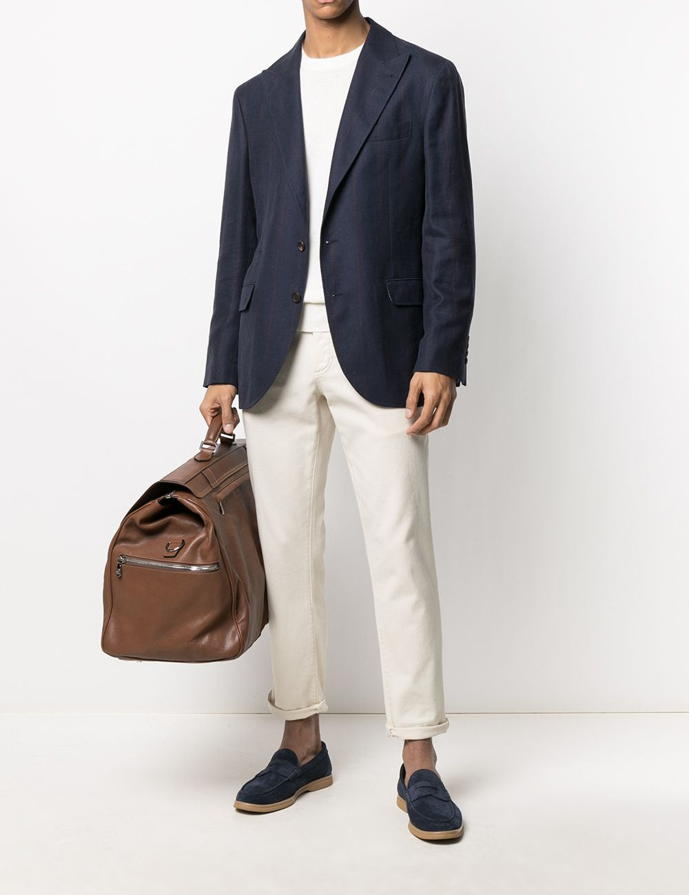 Maglione a girocollo in bianco Brunello cucinelli - uomo 