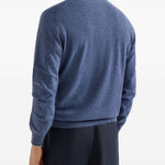Maglione con mezza zip in blu Brunello cucinelli - uomo 