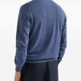 Maglione con mezza zip in blu Brunello cucinelli - uomo 