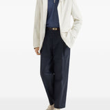 Maglione con mezza zip in blu Brunello cucinelli - uomo 