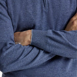 Maglione con mezza zip in blu Brunello cucinelli - uomo 